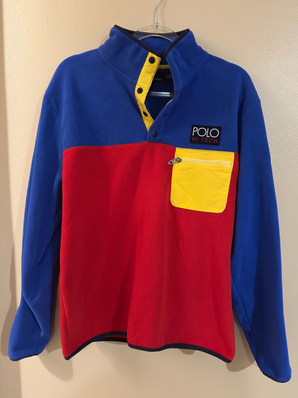 Polo Ralph Lauren Men’s Hi Tech Colorblock Fleece Pullover - Blue/Red/Yellow
